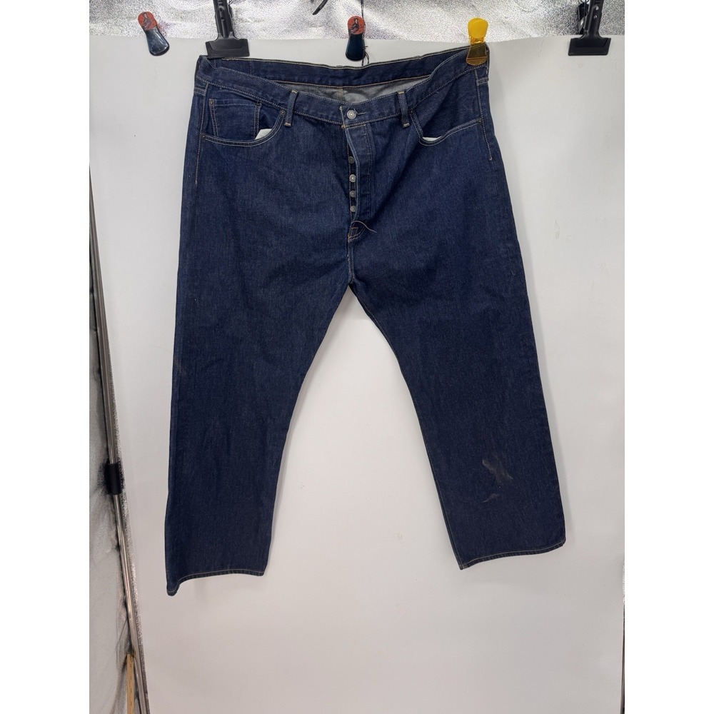 Levi's 501 Men's Jeans W42 L30 Dark Wash Button Fly Straight Leg Denim Workwear